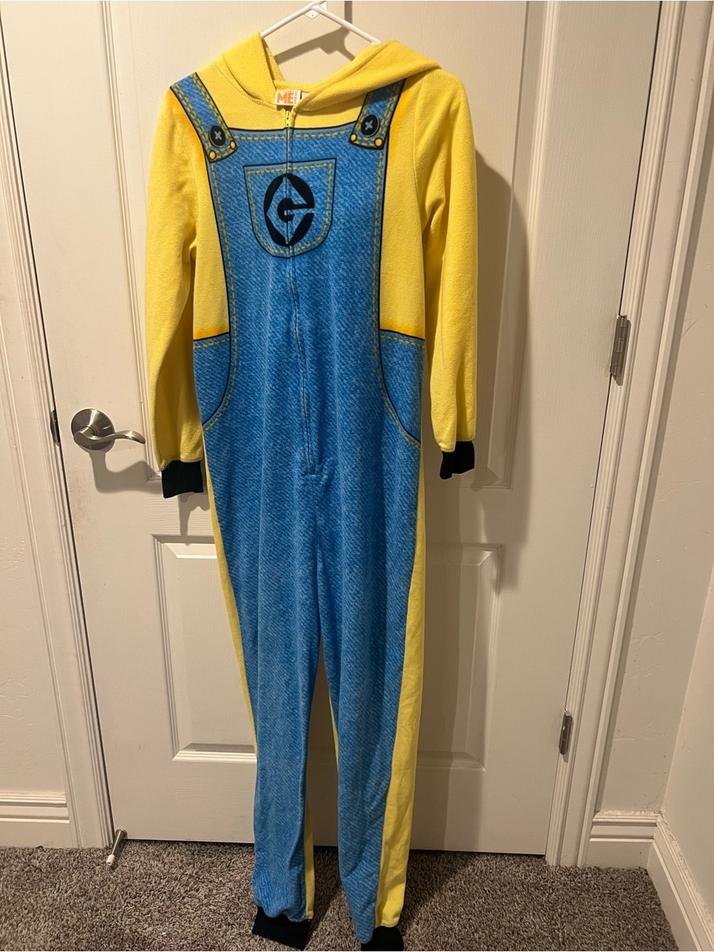 Universal Yellow and Blue Hooded One-Piece Footie